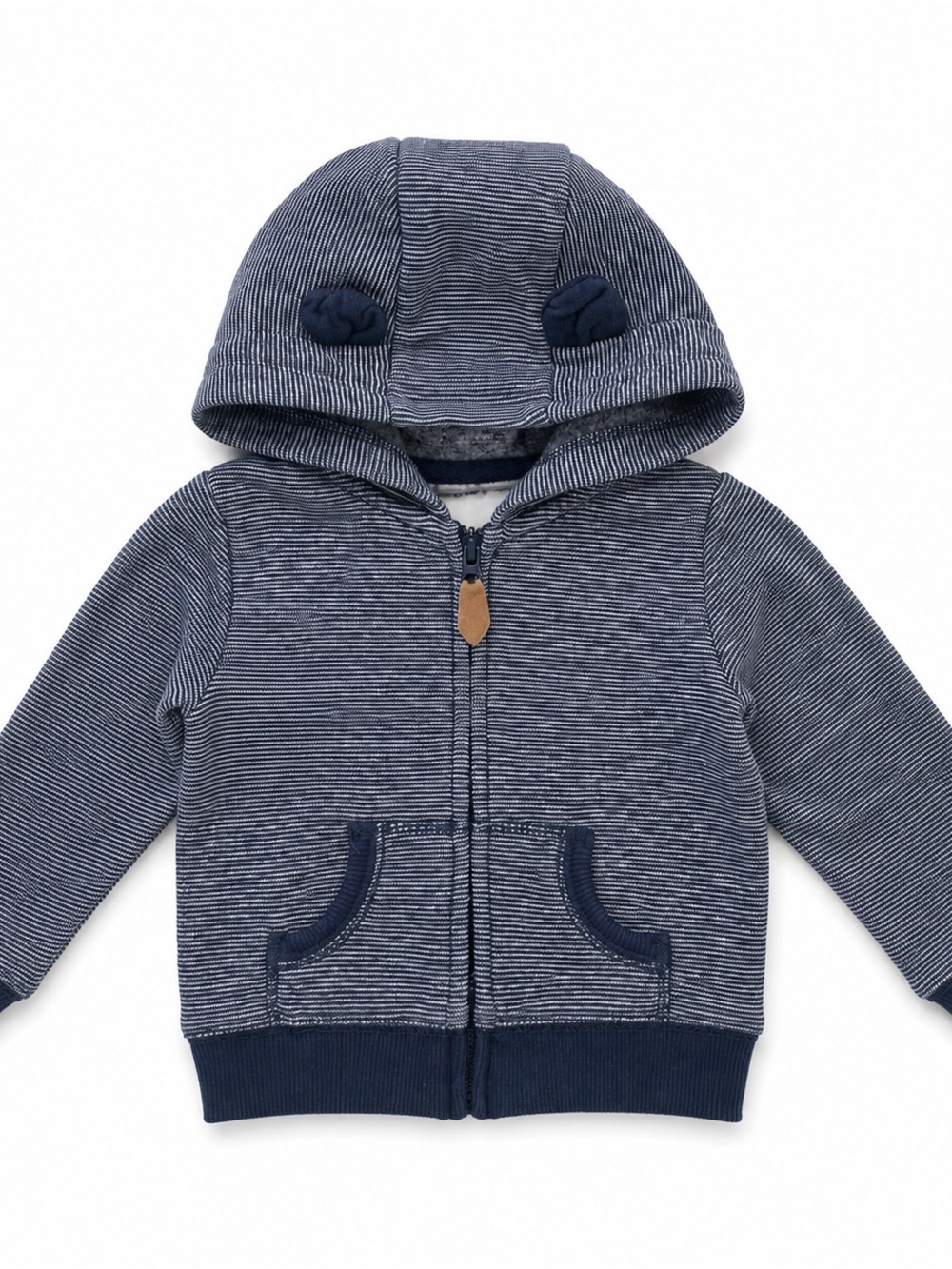 Carter's Navy Striped Hooded Zip-Up Sweatshirt